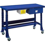 Shure Portable Oversized Teardown or Fluid Containment Bench, 60"W x 32"D, St. Louis Blue