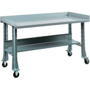 Shure Mobile Teardown Workbench W / C Channel Leg, Acier inoxydable Bord carré, 60 « L x 29 « D, Gris