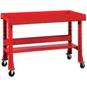 Shureshop® établi portable, bord carré SS, 72"W x 29"D, rouge