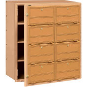 Aluminum Americana Mailbox 2108FL - 8 Doors, Front Loading, Private Access, Brass