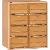 Aluminum Americana Mailbox 2108RL - 8 Doors, Rear Loading, Private Access, Brass