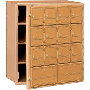 Aluminum Americana Mailbox 2114FL - 14 Doors, Front Loading, Private Access, Brass