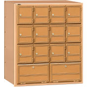 Aluminum Americana Mailbox 2114RL - 14 Doors, Rear Loading, Private Access, Brass