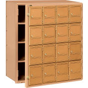 Aluminum Americana Mailbox 2116FL - 16 Doors, Front Loading, Private Access, Brass