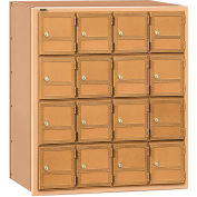 Aluminum Americana Mailbox 2116RL - 16 Doors, Rear Loading, Private Access, Brass