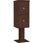 Salsbury 4c piédestal Mailbox, 52-5/8" H, colonne simple, 2 PL5 portes, Bronze