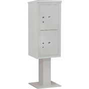 Salsbury 4c piédestal Mailbox, 52-5/8" H, colonne simple, 2 PL5 portes, gris