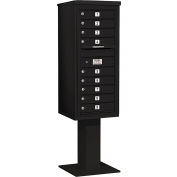 Salsbury 4c piédestal Mailbox, 69-1/8" H, colonne simple, 9 MB1 portes, noir