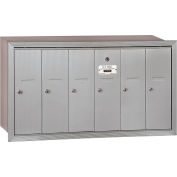 3500 Series 4B+ Vertical Mailbox, 6 Doors, Recessed Mounted, Aluminum, USPS Access