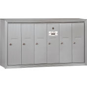 3500 Series 4B+ Vertical Mailbox, 6 Doors, Surface Mounted, Aluminum, USPS Access