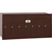 3500 Series 4B+ Vertical Mailbox, 7 Doors, Recessed Mounted, Bronze, USPS Access