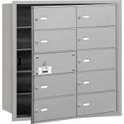 Salsbury 4 b + horizontale boîte aux lettres, 10 B portes (9 utilisables), chargement frontal, aluminium, accès privé