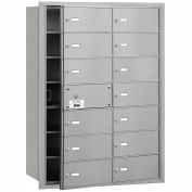 Salsbury 4 b + horizontale boîte aux lettres, 14 portes B (13 utilisable), chargement frontal, aluminium, USPS accès