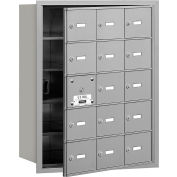 Salsbury 4 b + horizontale boîte aux lettres, 15 A portes (14 utilisable), chargement frontal, aluminium, accès privé