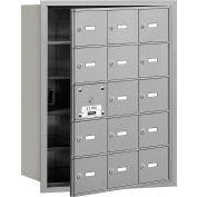 4B+ Horizontal Mailbox, 15 A Doors (14 usable), Front Loading, Aluminum, USPS Access