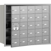 4B+ Horizontal Mailbox, 25 A Doors (24 usable), Front Loading, Aluminum, USPS Access