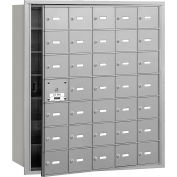 4B+ Horizontal Mailbox, 35 A Doors (34 usable), Front Loading, Aluminum, USPS Access
