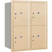 Salsbury 4c Horizontal Mailbox, 37-1/2" H, Double, boîte de parcelle, 4 PL5 portes, chargement arrière, sable, USPS