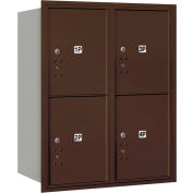 Salsbury 4c Horizontal Mailbox, 37-1/2" H, Double, boîte de parcelle, 4 PL5 portes, chargement arrière, Bronze, USPS