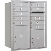 Salsbury 4c horizontale boîte aux lettres, 37-1/2" H, Double, portes PL MB9/1 2, arrière charge, aluminium, privé
