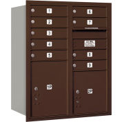 Salsbury 4c horizontale boîte aux lettres, 37-1/2" H, Double, portes PL MB9/1 2, charge arrière, Bronze, privé
