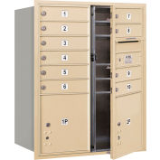 Salsbury 4c horizontale boîte aux lettres, 37-1/2" H, Double colonne, PL MB10/1 2 portes, avant charge, sable, USPS