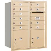 Salsbury 4c horizontale boîte aux lettres, 37-1/2" H, Double colonne, PL MB10/1 2 portes arrière charge, sable, USPS