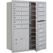 Salsbury 4C horizontale boîte aux lettres, 41" H, Double colonne, 15 PL5 MB1/1 porte, Front Load, aluminium, USPS