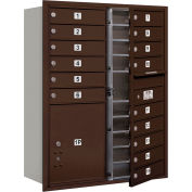 Salsbury 4C horizontale boîte aux lettres, 41" H, Double colonne 15 PL5 MB1/1 porte, chargement frontal, Bronze, USPS