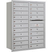 Salsbury 4C horizontale boîte aux lettres, 41" H, Double colonne, 20 Mo1 portes, arrière charge, aluminium, privé