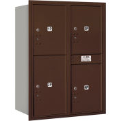 Salsbury 4C horizontale boîte aux lettres, 41" H, Double, boîte de parcelle, 3 portes PL5/1 PL6, chargement arrière, Bronze, USPS
