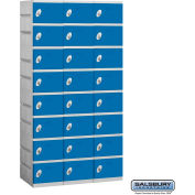 Casier en plastique 8 portes Salsbury 10-Tier 24, 38-1/4"L x 18"P x 74"H, bleu, non assemblé