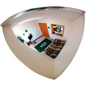 Se-Kure Quarter Dome Acrylic Mirror, Indoor, 18" Dia., 90° Viewing Angle - Pkg Qty 4
