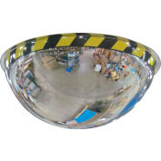 Se-Kure® Full Dome Acrylic Mirror W/Warning Border, Indoor, 18" Dia., 360° Viewing Angle