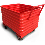 Steel King Rolling Push Cart Hopper - Orange - 40" x 48" x 24" - 4000lb Capacity