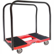 Snap-Loc® SL1500PC4R Panneau Cart Dolly Red 1500 Lb Cap., Steel Frame, Strap Option, 4" Casters