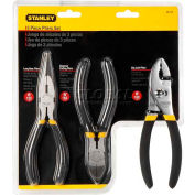 Stanley 84-114 3 Pièce Basic Plier Set (Long Nose, Slip Joint, Diagonal)