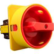Springer Controls/MERZ A104/016-AR3, 16A, 3 pôles, interrupteur de déconnexion, rouge/jaune, montage frontal, verrouillable