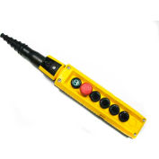 T.E.R., F70EY12000400002 MIKE Pendant, 6 Button, Yellow, 2-Speed Buttons