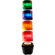 Springer Controls / Texelco LA-TCL04SF5632 70mm Complete Light Stack, 120V LED, GRAY Term, G-B-A-R