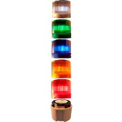 Springer Controls / Texelco LA-TCL05SB95632 70mm Light Stack, 24V LED, GRAY Term, W-G-B-A-R