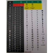T.E.R., planche de décoration PRET0215PE symboles, utilisez w / MIKE & VICTOR contrôle pendentifs, 1 feuille