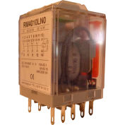 RelayGo RM4010LN0120, Industrial Relay w/ LED, 10A Switch, 120V AC, 4PDT,14-Blade