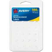 Avery® renforcement Permanent des étiquettes, 1/4" W x 1/4" H, blanc, 560/PK