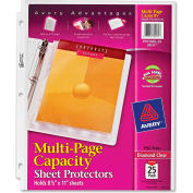 Avery® Multi Page Top Loading Sheet Protector, 8-1/2"W x 11"H, Clear, 25/PK