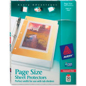 Avery® 3 Hole Punched Heavyweight Sheet Protector, 8-1/2"W x 11"H, Clear, 50/PK