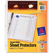 Avery® Standard Weight Sheet Protector, 8-1/2"W x 11"H, Clear, 25/PK