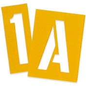 Chartpak Painting Letters & Numbers Stencil, CHA01575, 6"H, Yellow, Gothic Font, 35/Set