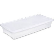 Sterilite 41 Quart 19608006 Clear Storage Tote with White Lid 34-7/8" x 16-5/8" x 6-1/8", qté par paquet : 6