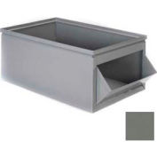 Stackbin® acier Bin 1-802 - 12 "L x 21 « P x 8 » H boîte de trémie en acier, gris